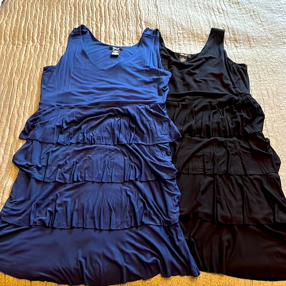 Indigo and Black Style and Co ruffled dresses - Picture 2 of 10